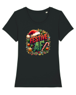 FESTIVE AS F..CK Tricou mânecă scurtă guler larg fitted Damă Expresser