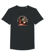 FOC DE VATRA, AMINTIRI DE IARNA - CRACIUN - NOSTALGIA COPILARIEI Tricou mânecă scurtă guler larg Bărbat Skater