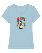 FROSTY THE SNOWMAN (OMUL DE ZAPADA) - CRACIUN  Tricou mânecă scurtă guler larg fitted Damă Expresser