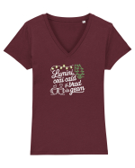 LUMINI, CEAI CALD SI BRAD LA GEAM - CRACIUN Tricou mânecă scurtă guler V Damă Evoker