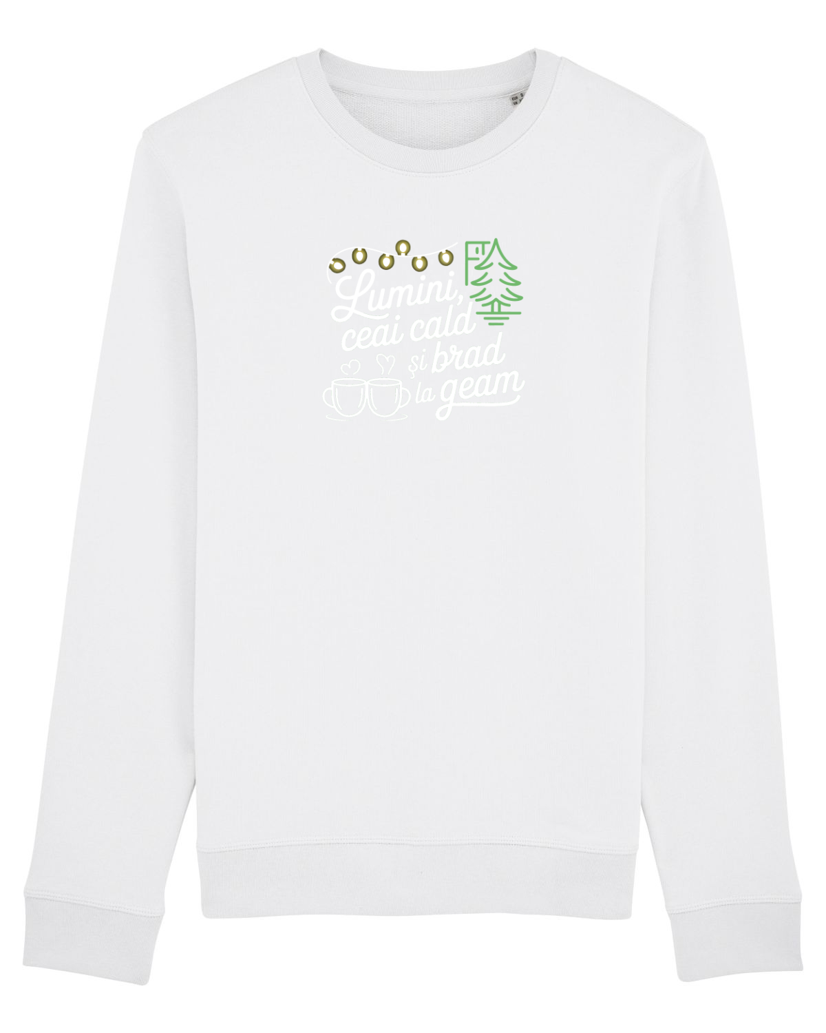 Bluză mânecă lungă Unisex Rise White