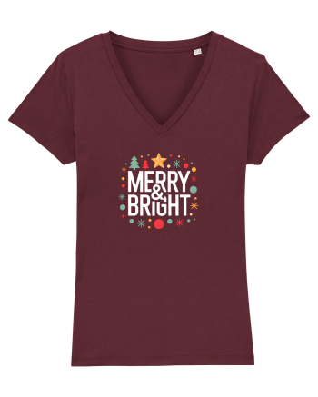MERRY & BRIGHT  2 - CRACIUN Burgundy