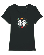 MERRY & BRIGHT  2 - CRACIUN Tricou mânecă scurtă guler larg fitted Damă Expresser