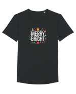MERRY & BRIGHT  2 - CRACIUN Tricou mânecă scurtă guler larg Bărbat Skater