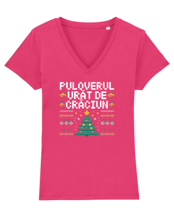 PULOVERUL  URAT DE CRACIUN Raspberry