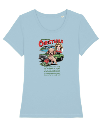 ROMANIAN CHRISTMAS - CRACIUNUL ROMANESC - URARE AMUZANTA - JEEP - MADONNA Sky Blue