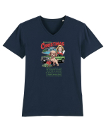 ROMANIAN CHRISTMAS - CRACIUNUL ROMANESC - URARE AMUZANTA - JEEP - MADONNA Tricou mânecă scurtă guler V Bărbat Presenter
