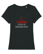 NOT DRUNK, FULL OF CHRISTMAS SPIRIT Tricou mânecă scurtă guler larg fitted Damă Expresser