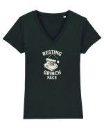 RESTING GRINCH FACE Tricou mânecă scurtă guler V Damă Evoker