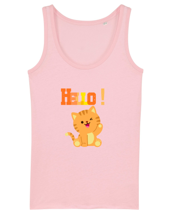 HELLO cu pisică  Cotton Pink