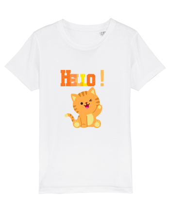 HELLO cu pisică  White