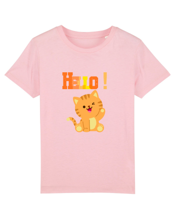 HELLO cu pisică  Cotton Pink