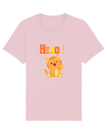 HELLO cu pisică  Cotton Pink