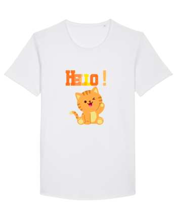 HELLO cu pisică  White