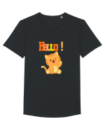 HELLO cu pisică  Tricou mânecă scurtă guler larg Bărbat Skater