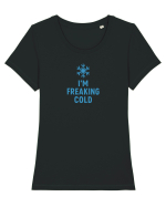 I`M FREAKING COLD Tricou mânecă scurtă guler larg fitted Damă Expresser
