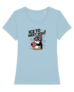 `ICE TO MEET YOU! - pinguin simpatic cool Tricou mânecă scurtă guler larg fitted Damă Expresser