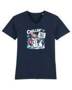 `ICE TO MEET YOU! - om de zapada & pinguin simpatic cool Tricou mânecă scurtă guler V Bărbat Presenter