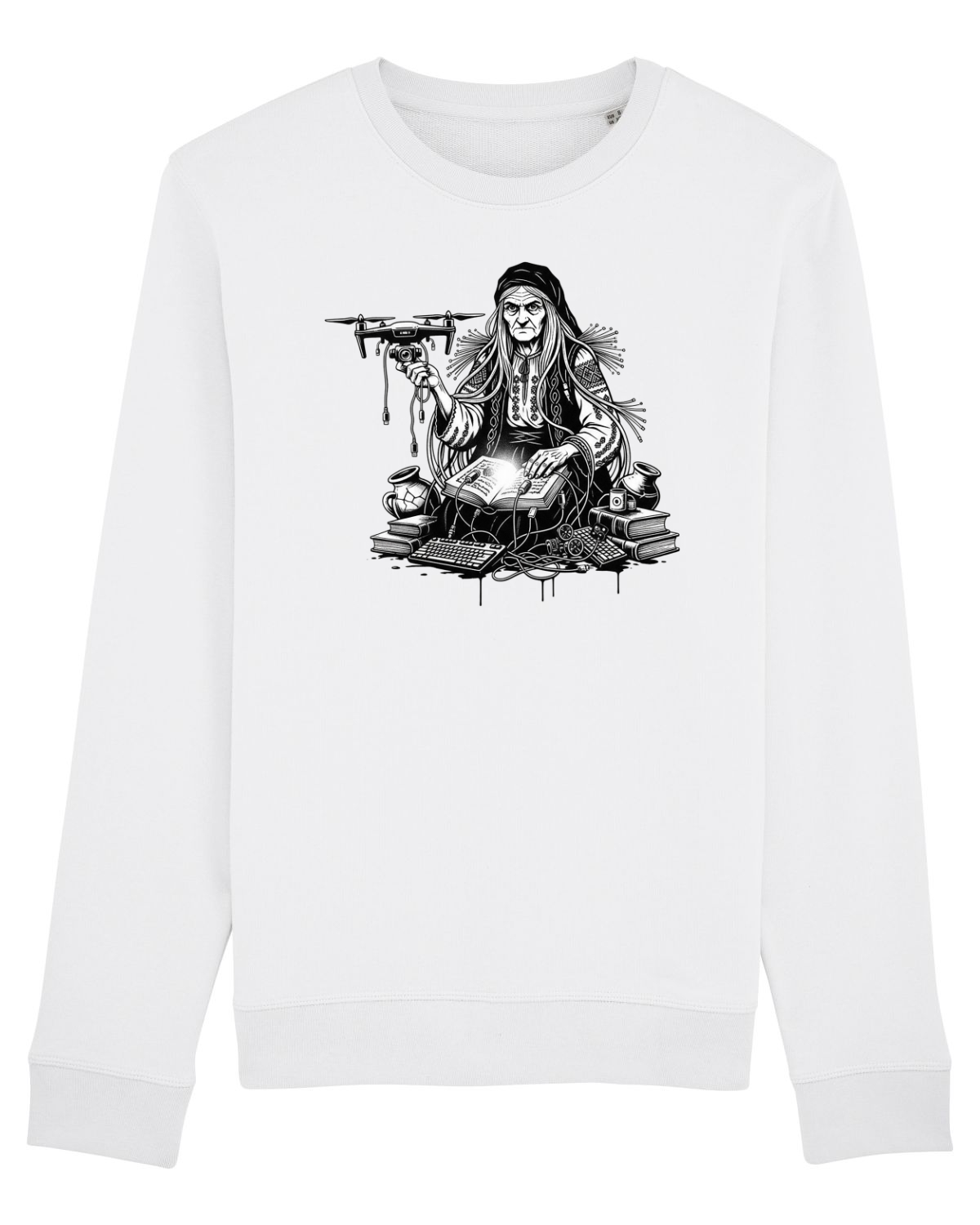 Bluză mânecă lungă Unisex Rise White