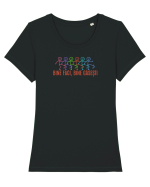 BINE FACI, BINE GASESTI - omuleti stick figure kicking a** Tricou mânecă scurtă guler larg fitted Damă Expresser