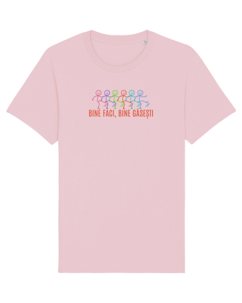 BINE FACI, BINE GASESTI - omuleti stick figure kicking a** Cotton Pink