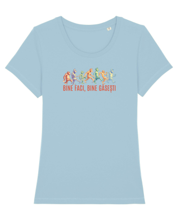 BINE FACI, BINE GASESTI  - maimute Sky Blue