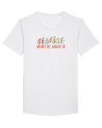 MONKEY SEE, MONKEY DO (rautatea / bunatatea se imita)  - maimute kicking a* Tricou mânecă scurtă guler larg Bărbat Skater