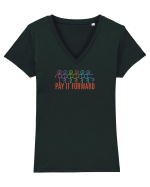 PAY IT FORWARD - omuleti kicking a** Tricou mânecă scurtă guler V Damă Evoker