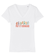 PAY IT FORWARD - maimute kicking a** Tricou mânecă scurtă guler V Damă Evoker