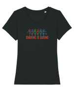 SHARING IS CARING - omuleti kicking a** Tricou mânecă scurtă guler larg fitted Damă Expresser