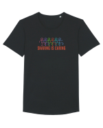 SHARING IS CARING - omuleti kicking a** Tricou mânecă scurtă guler larg Bărbat Skater