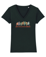 SUTUL SE DA, NU SE GANDESTE - maimute kicking a** Tricou mânecă scurtă guler V Damă Evoker