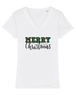Merry Christmas  Tricou mânecă scurtă guler V Damă Evoker