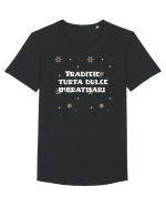 Traditie, turtă dulce imbratisari  Tricou mânecă scurtă guler larg Bărbat Skater