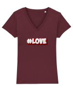 #Love  Tricou mânecă scurtă guler V Damă Evoker