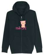 PINK LIFE  Hanorac cu fermoar Unisex Connector