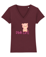 PINK LIFE  Tricou mânecă scurtă guler V Damă Evoker