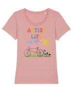 Artist life Tricou mânecă scurtă guler larg fitted Damă Expresser