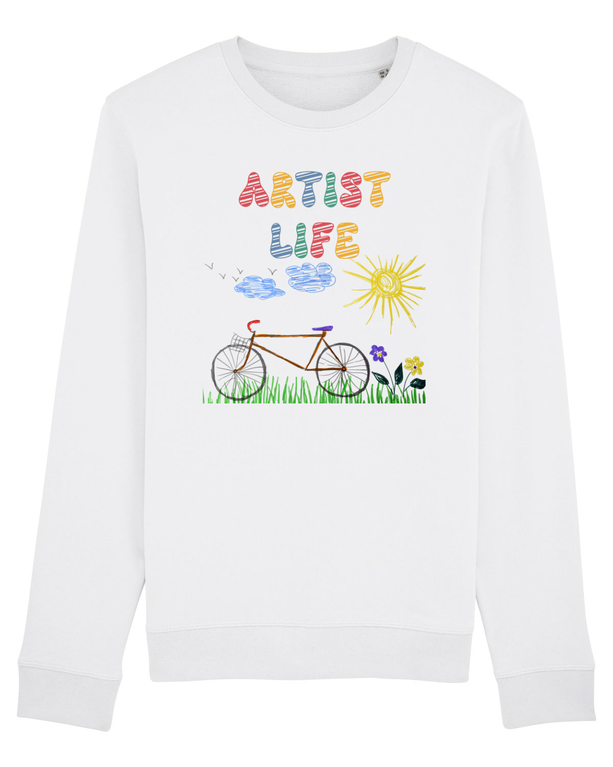 Bluză mânecă lungă Unisex Rise White
