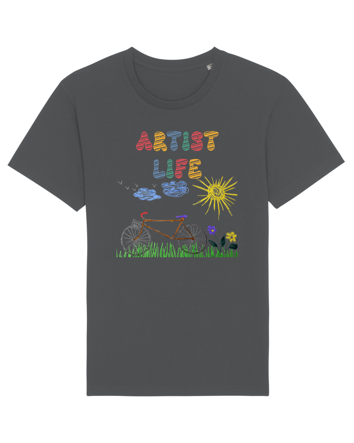 Tricou mânecă scurtă Unisex Rocker Anthracite