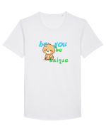 Be you, be uniqe  Tricou mânecă scurtă guler larg Bărbat Skater
