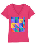 Abstract  Tricou mânecă scurtă guler V Damă Evoker