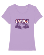 Savage Tricou mânecă scurtă guler larg fitted Damă Expresser