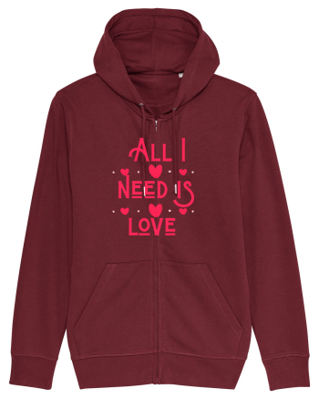 All i need is love Burgundy