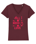 All i need is love Tricou mânecă scurtă guler V Damă Evoker