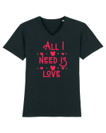 All i need is love Tricou mânecă scurtă guler V Bărbat Presenter