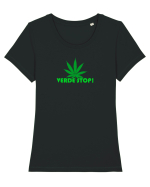 VERDE STOP! - jocurile copilariei & weed Tricou mânecă scurtă guler larg fitted Damă Expresser