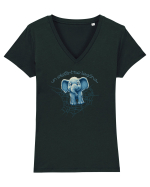 UN ELEFANT SE LEGANA PE O PANZA DE PAIANJEN - jocurile copilariei Tricou mânecă scurtă guler V Damă Evoker