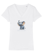 ELEFANT DRAGALAS SIMPATIC  When you face what you fear most Tricou mânecă scurtă guler V Damă Evoker