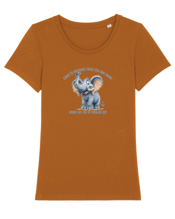 CAND ITI INFRUNTI FRICA CEA MAI MARE - AFLI CAT DE CURAJOS ESTI elefant Roasted Orange